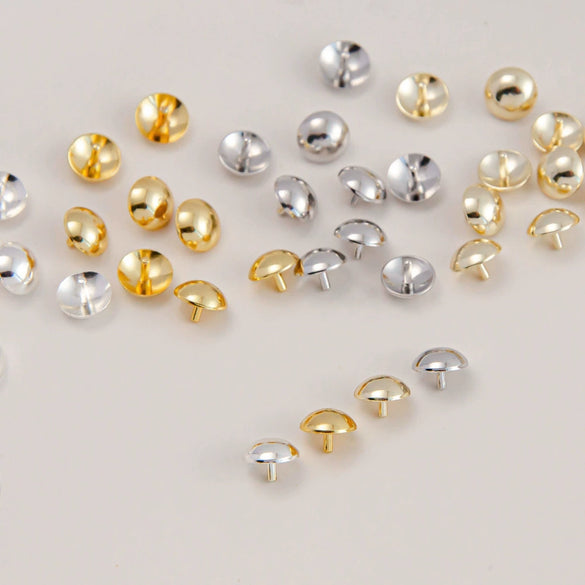 Copper Electroplated Round Bead Diy Loose Bead Accessories For Plugging Nail Crystal Pearl Hole