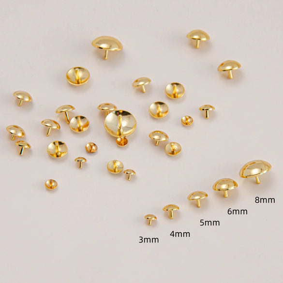 Copper Electroplated Round Bead Diy Loose Bead Accessories For Plugging Nail Crystal Pearl Hole