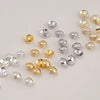 Copper Electroplated Round Bead Diy Loose Bead Accessories For Plugging Nail Crystal Pearl Hole