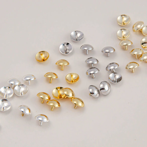 Copper Electroplated Round Bead Diy Loose Bead Accessories For Plugging Nail Crystal Pearl Hole