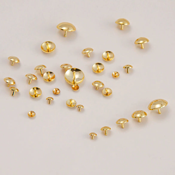 Copper Electroplated Round Bead Diy Loose Bead Accessories For Plugging Nail Crystal Pearl Hole