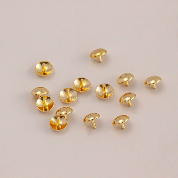 Copper Electroplated Round Bead Diy Loose Bead Accessories For Plugging Nail Crystal Pearl Hole