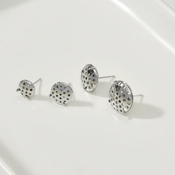 Copper Electroplated Round Mesh Showerhead Hanging Earrings Diy Homemade Ear Jewelry Material Accessories