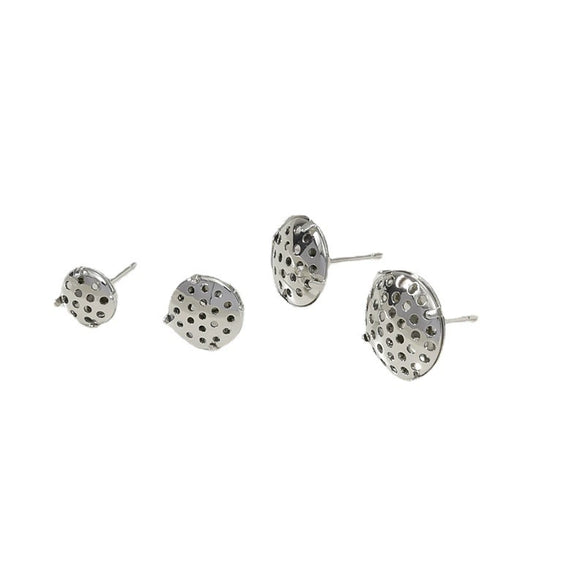 Copper Electroplated Round Mesh Showerhead Hanging Earrings Diy Homemade Ear Jewelry Material Accessories