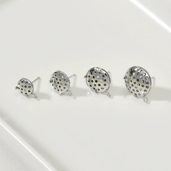 Copper Electroplated Round Mesh Showerhead Hanging Earrings Diy Homemade Ear Jewelry Material Accessories