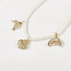 Copper Electroplated Sea Blue Zircon Fishtail Shell Pendant Jewelry Bracelet Necklace Earrings