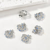 Copper Electroplated Sea Blue Zircon Fishtail Shell Pendant Jewelry Bracelet Necklace Earrings