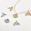 Copper Electroplated Sea Blue Zircon Fishtail Shell Pendant Jewelry Bracelet Necklace Earrings