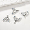 Copper Electroplated Sea Blue Zircon Fishtail Shell Pendant Jewelry Bracelet Necklace Earrings