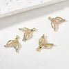 Copper Electroplated Sea Blue Zircon Fishtail Shell Pendant Jewelry Bracelet Necklace Earrings