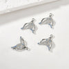 Copper Electroplated Sea Blue Zircon Fishtail Shell Pendant Jewelry Bracelet Necklace Earrings