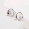 Copper Electroplated Semicircular Pearl Earrings Handmade Accessories Versatile Geometric Style