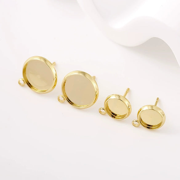 Copper Electroplated Semicircular Pearl Earrings Handmade Accessories Versatile Geometric Style