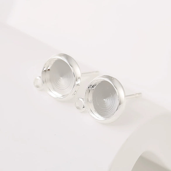 Copper Electroplated Semicircular Pearl Earrings Handmade Accessories Versatile Geometric Style