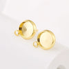 Copper Electroplated Semicircular Pearl Earrings Handmade Accessories Versatile Geometric Style
