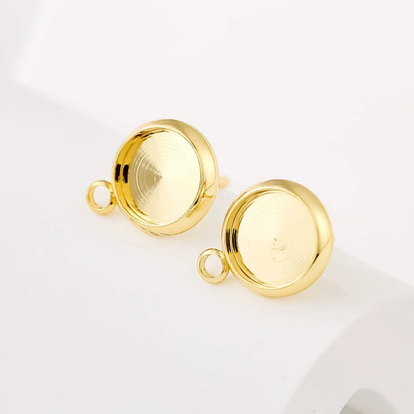 Copper Electroplated Semicircular Pearl Earrings Handmade Accessories Versatile Geometric Style