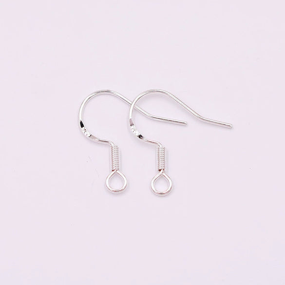 Copper Electroplated Silver Ear Hook With Bead Diy Accessories