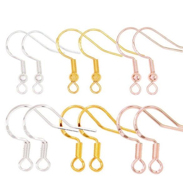 Copper Electroplated Silver Ear Hook With Bead Diy Accessories