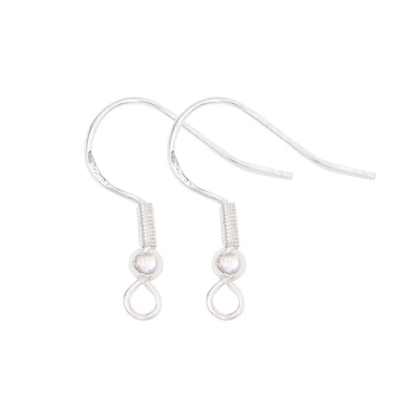 Copper Electroplated Silver Ear Hook With Bead Diy Accessories