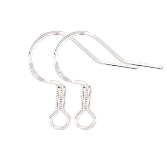 Copper Electroplated Silver Ear Hook With Bead Diy Accessories