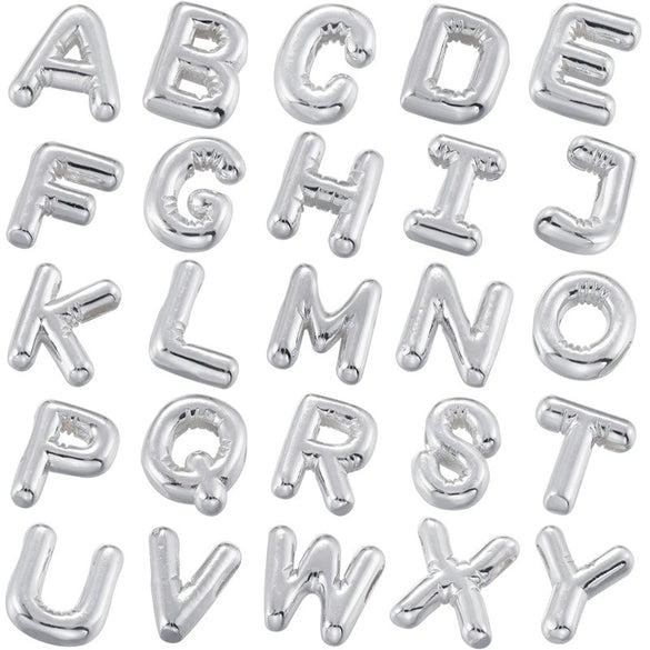 Copper Electroplated Simple Letter Balloon Pendant Bracelet Necklace