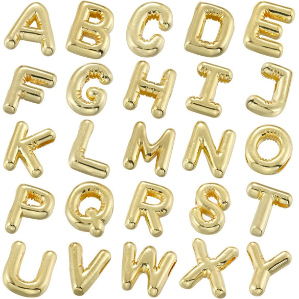 Copper Electroplated Simple Letter Balloon Pendant Bracelet Necklace