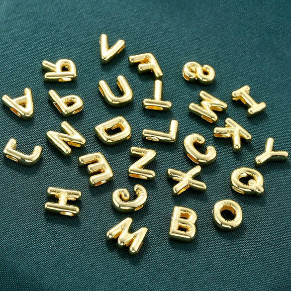 Copper Electroplated Simple Letter Balloon Pendant Bracelet Necklace