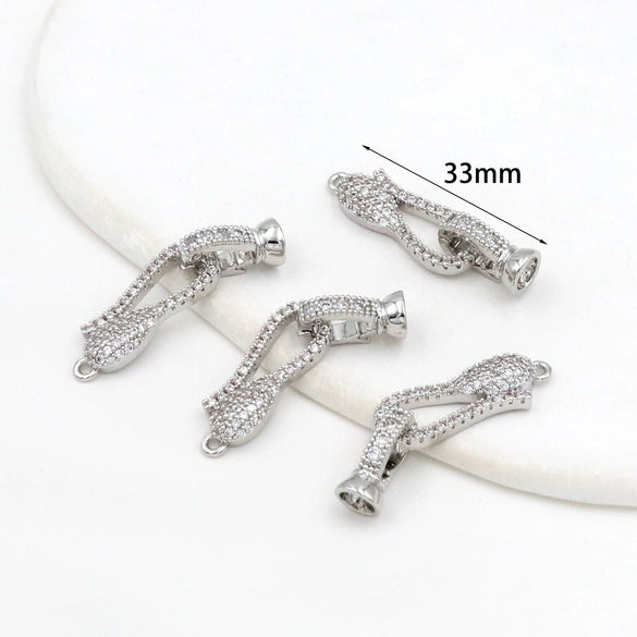 Copper Electroplated Snakeshaped Connecting Buckle For Diy Jewelry Necklace And Bracelet