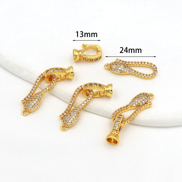 Copper Electroplated Snakeshaped Connecting Buckle For Diy Jewelry Necklace And Bracelet