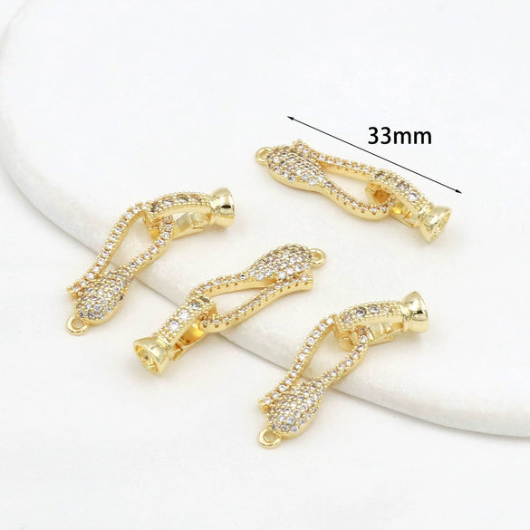 Copper Electroplated Snakeshaped Connecting Buckle For Diy Jewelry Necklace And Bracelet