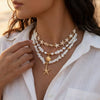 Copper Electroplated Starfish And Shell Pendant Necklace With Regular Chain Vacation Style Ocean Animal Clavicle Chain For Women