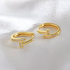 Copper Electroplated Stud Earrings Stylish Versatile Unisex
