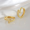 Copper Electroplated Stud Earrings Stylish Versatile Unisex