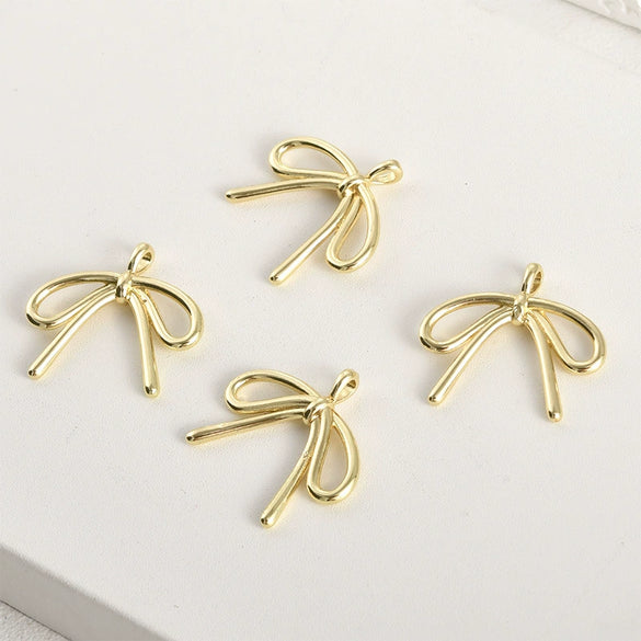 Copper Electroplated Versatile Fat Bow Long Pendant Handmade Jewelry Accessories