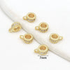 Copper Electroplated With 18K Real Gold Microinlaid Diamonds Zirconium Cut Out Spacer Beads Bracelet Necklace Diy Loose Beads