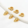Copper Electroplated With 18K Real Gold Microinlaid Diamonds Zirconium Cut Out Spacer Beads Bracelet Necklace Diy Loose Beads