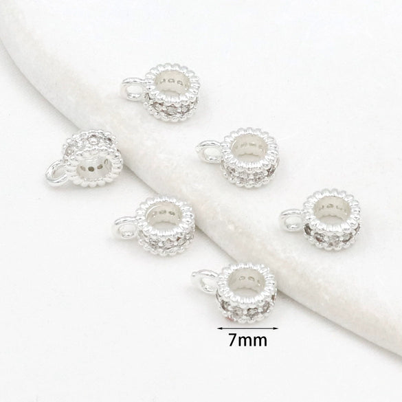 Copper Electroplated With 18K Real Gold Microinlaid Diamonds Zirconium Cut Out Spacer Beads Bracelet Necklace Diy Loose Beads