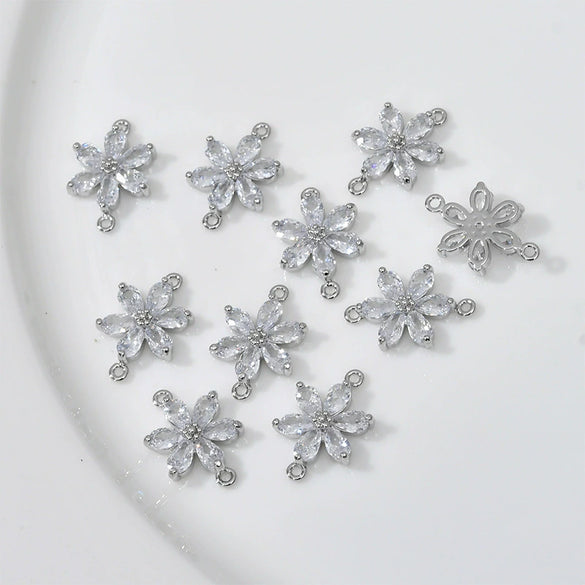 Copper Electroplated Zircon Daisy Flower Pendant Bracelet Necklace Accessories