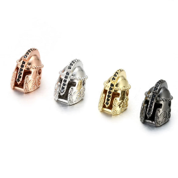 Copper Electroplated Zircon Spartan Warrior Helmet Beaded Woven Bracelet Accessories