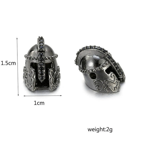 Copper Electroplated Zircon Spartan Warrior Helmet Beaded Woven Bracelet Accessories