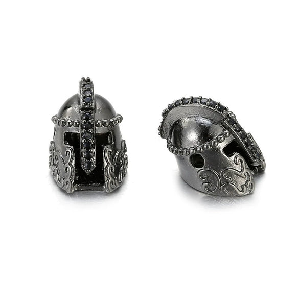 Copper Electroplated Zircon Spartan Warrior Helmet Beaded Woven Bracelet Accessories