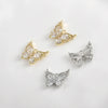 Copper Electroplated Zirconium Lace Leaf Cut Out Butterfly Pendant Diy Handmade Jewelry Accessories