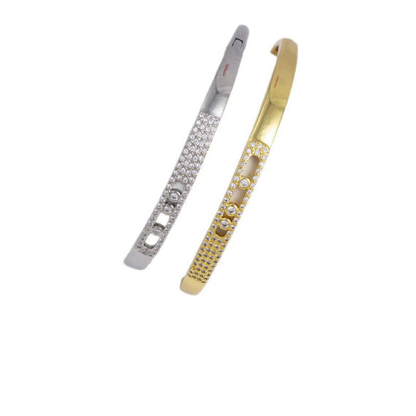 Copper Electroplating Simple Style Women's Diamond Bracelet