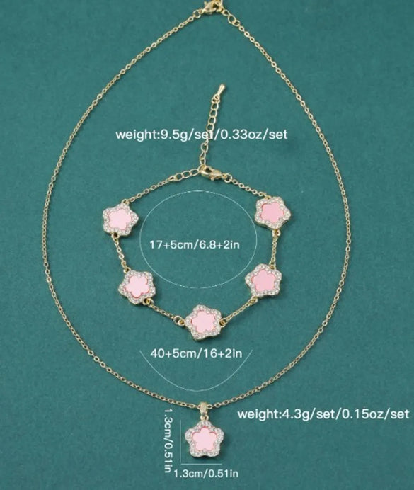 Copper Elegant Flower Jewelry Set