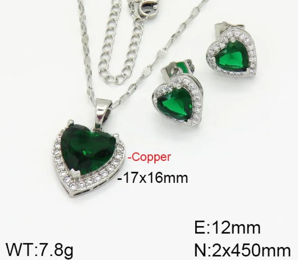 Copper Elegant Heart Shape Jewelry Set