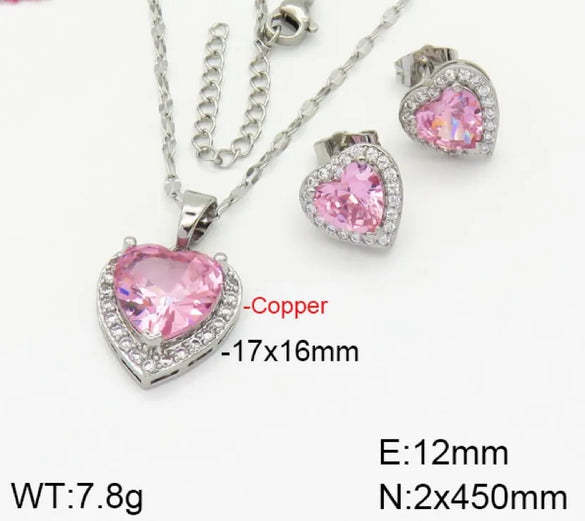 Copper Elegant Heart Shape Jewelry Set