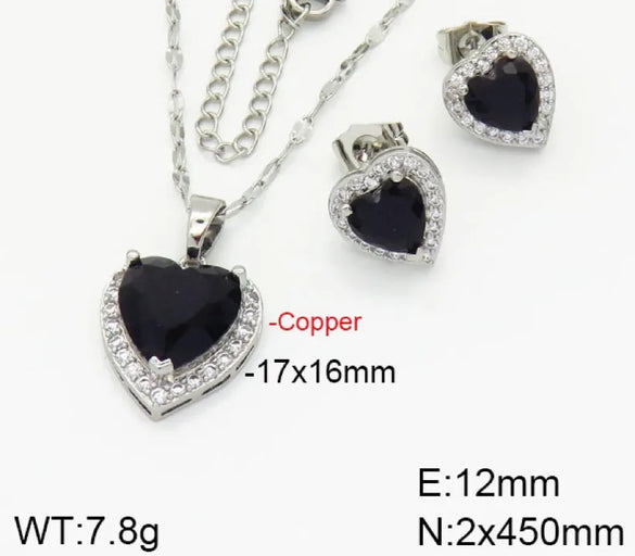 Copper Elegant Heart Shape Jewelry Set
