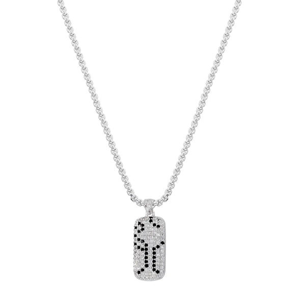 Copper Elegant Square Leopard Plating Inlay Zircon Pendant Necklace