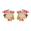 Copper Enamel Glaze Flower Geometric Dripping Oil Women's Earrings