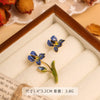 Copper Enamel Glaze Flower Geometric Dripping Oil Women's Earrings